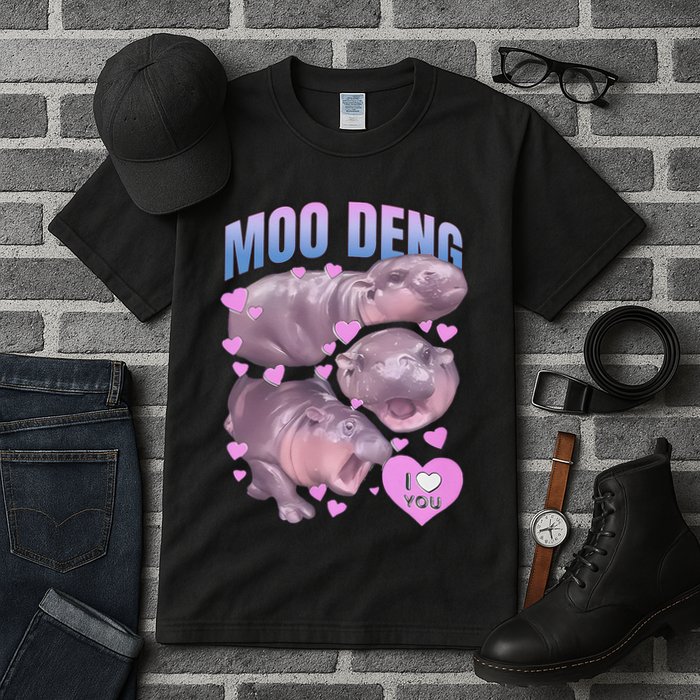 Pygmy Hippo Vintage Moo Dang Bootleg Funny Moodeng Gift Tall T-Shirt