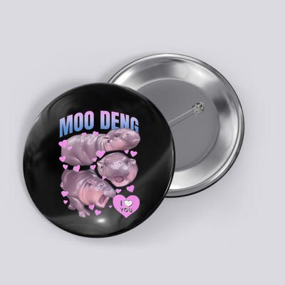 Pygmy Hippo Vintage Moo Dang Bootleg Funny Moodeng Gift Button