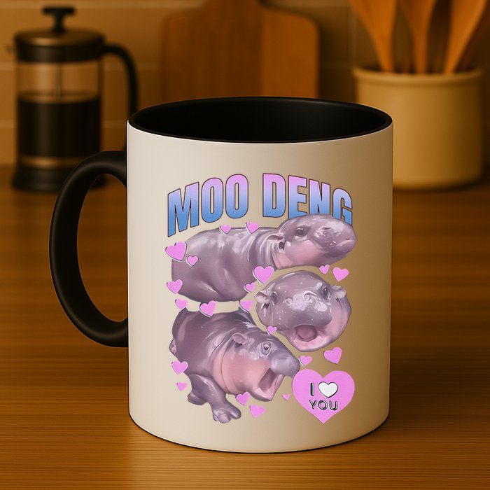 Pygmy Hippo Vintage Moo Dang Bootleg Funny Moodeng Gift Mug
