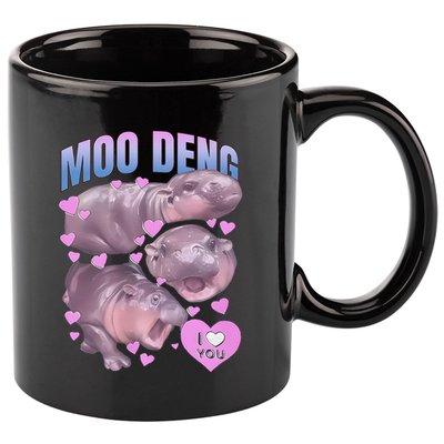 Pygmy Hippo Vintage Moo Dang Bootleg Funny Moodeng Gift 11oz C Handle Ceramic Mug