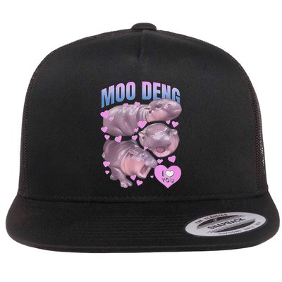 Pygmy Hippo Vintage Moo Dang Bootleg Funny Moodeng Gift Flatbill Hat