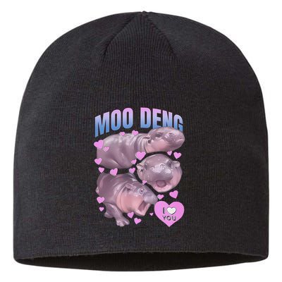 Pygmy Hippo Vintage Moo Dang Bootleg Funny Moodeng Gift Sustainable Beanie