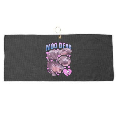 Pygmy Hippo Vintage Moo Dang Bootleg Funny Moodeng Gift Large Microfiber Waffle Golf Towel
