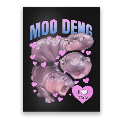 Pygmy Hippo Vintage Moo Dang Bootleg Funny Moodeng Gift Poster