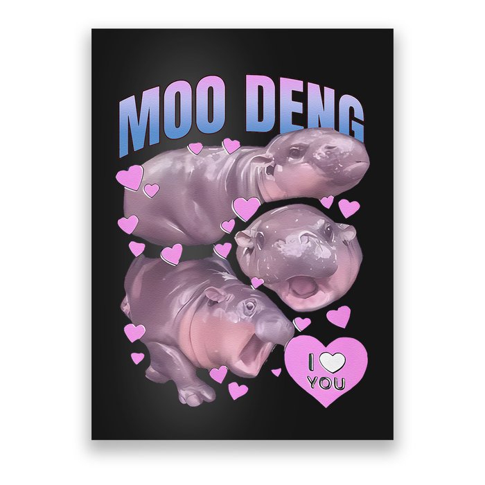 Pygmy Hippo Vintage Moo Dang Bootleg Funny Moodeng Gift Poster