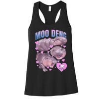 Pygmy Hippo Vintage Moo Dang Bootleg Funny Moodeng Gift Women's Racerback Tank