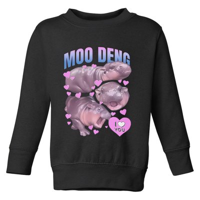 Pygmy Hippo Vintage Moo Dang Bootleg Funny Moodeng Gift Toddler Sweatshirt