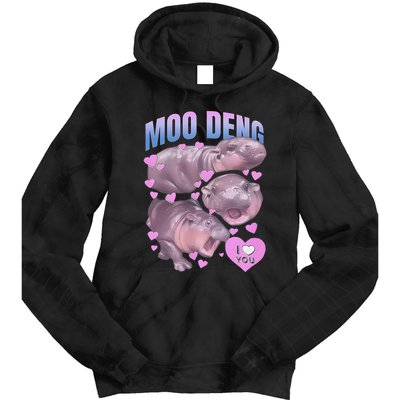Pygmy Hippo Vintage Moo Dang Bootleg Funny Moodeng Gift Tie Dye Hoodie