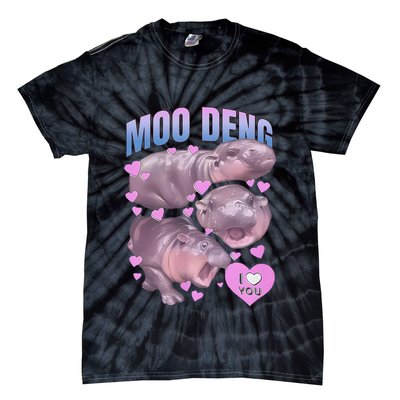 Pygmy Hippo Vintage Moo Dang Bootleg Funny Moodeng Gift Tie-Dye T-Shirt