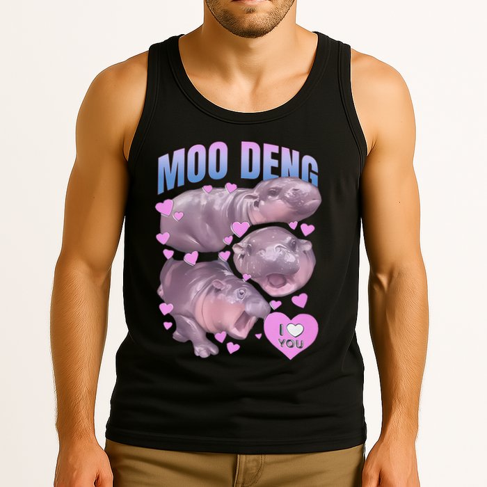 Pygmy Hippo Vintage Moo Dang Bootleg Funny Moodeng Gift Tank Top