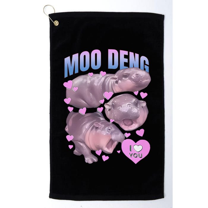 Pygmy Hippo Vintage Moo Dang Bootleg Funny Moodeng Gift Golf Towel