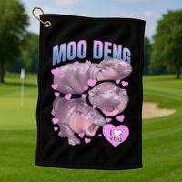 Pygmy Hippo Vintage Moo Dang Bootleg Funny Moodeng Gift Golf Towel