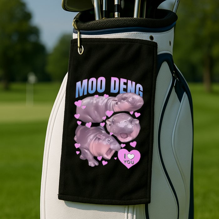 Pygmy Hippo Vintage Moo Dang Bootleg Funny Moodeng Gift Golf Towel