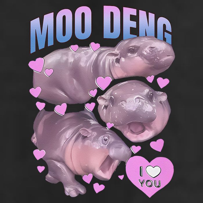 Pygmy Hippo Vintage Moo Dang Bootleg Funny Moodeng Gift Golf Towel