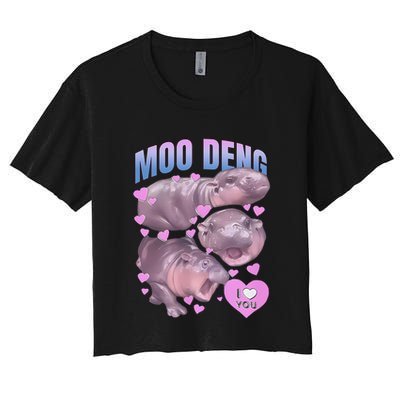 Pygmy Hippo Vintage Moo Dang Bootleg Funny Moodeng Gift Crop Top