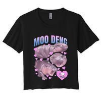 Pygmy Hippo Vintage Moo Dang Bootleg Funny Moodeng Gift Crop Top