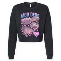 Pygmy Hippo Vintage Moo Dang Bootleg Funny Moodeng Gift Cropped Pullover Crew