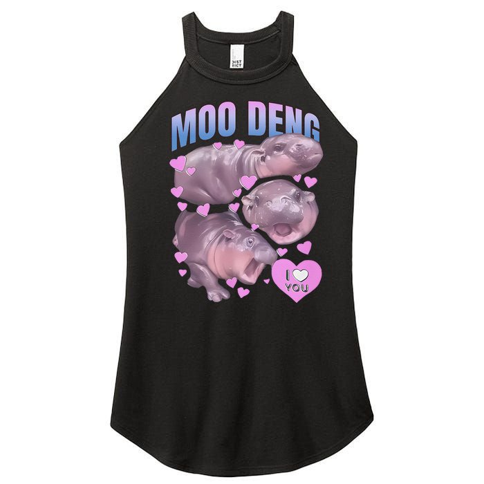 Pygmy Hippo Vintage Moo Dang Bootleg Funny Moodeng Gift Women's Perfect Tri Rocker Tank