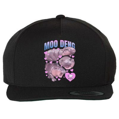 Pygmy Hippo Vintage Moo Dang Bootleg Funny Moodeng Gift Wool Snapback Cap