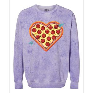 Pizza Heart Valentines Day Colorblast Crewneck Sweatshirt