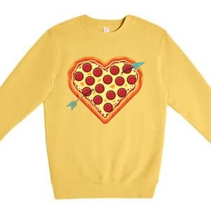 Pizza Heart Valentines Day Premium Crewneck Sweatshirt