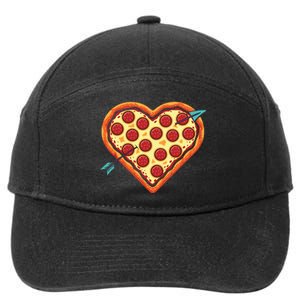 Pizza Heart Valentines Day 7-Panel Snapback Hat