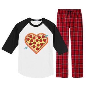 Pizza Heart Valentines Day Raglan Sleeve Pajama Set