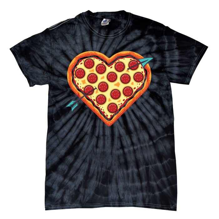 Pizza Heart Valentines Day Tie-Dye T-Shirt