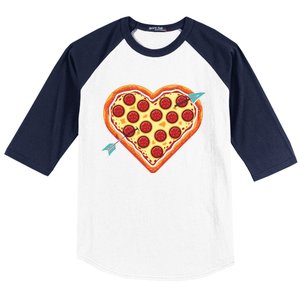 Pizza Heart Valentines Day Baseball Sleeve Shirt