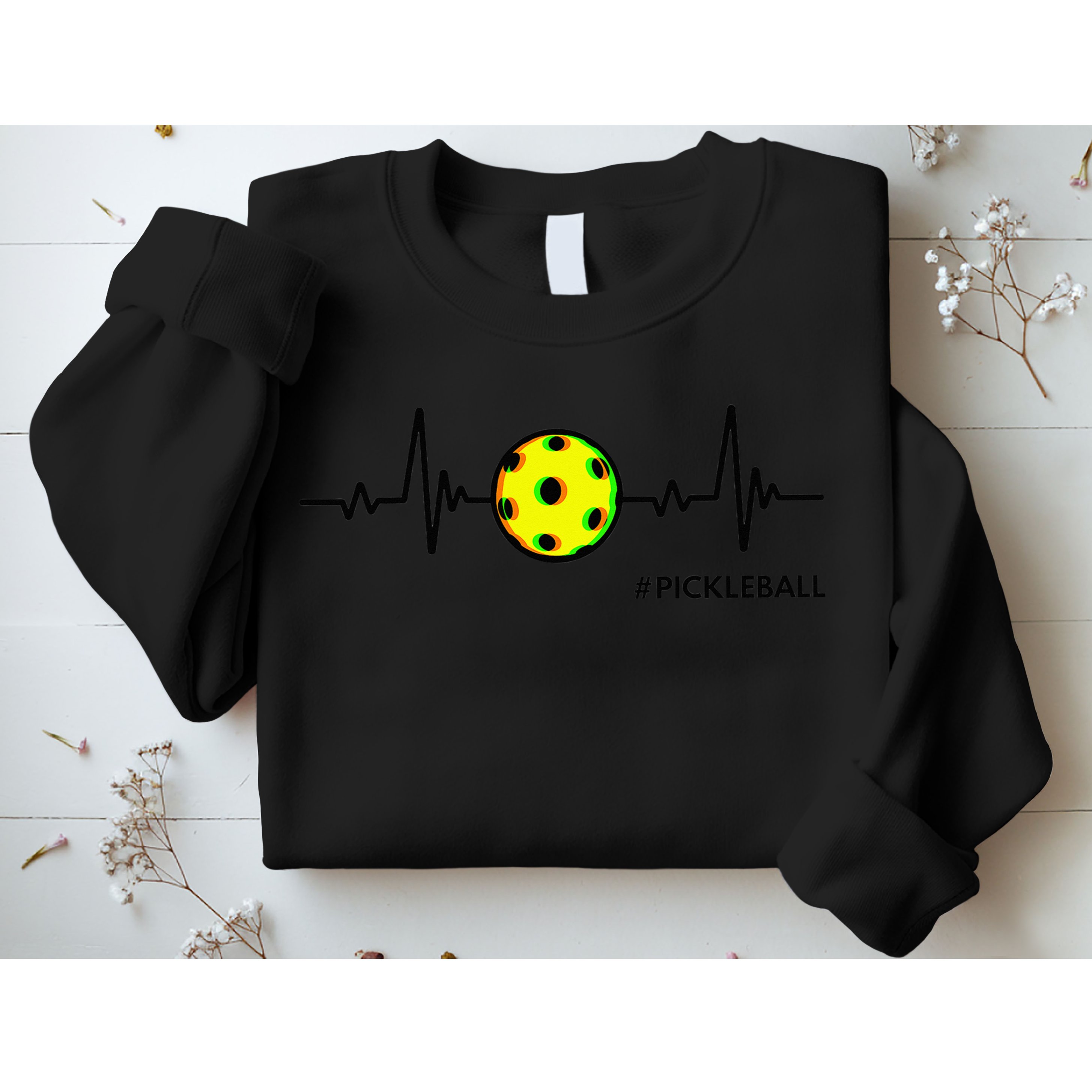 Pickleball Heartbeat Vintage Pickleball Player Sweatshirt