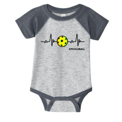 Pickleball Heartbeat Vintage Pickleball Player Infant Baby Jersey Bodysuit