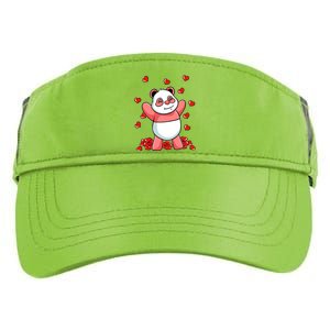 Panda Heart Valentines Day Cute Bear Animal Love Gift Adult Drive Performance Visor