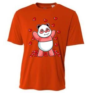 Panda Heart Valentines Day Cute Bear Animal Love Gift Cooling Performance Crew T-Shirt