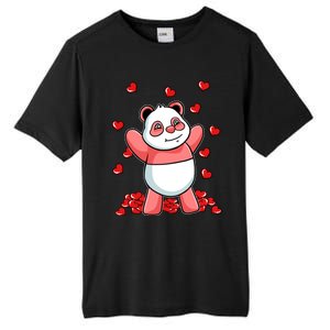 Panda Heart Valentines Day Cute Bear Animal Love Gift Tall Fusion ChromaSoft Performance T-Shirt