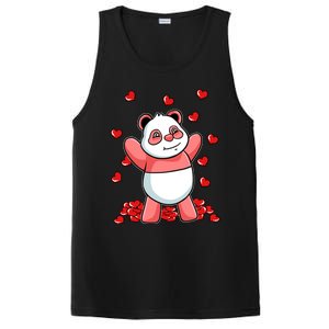 Panda Heart Valentines Day Cute Bear Animal Love Gift PosiCharge Competitor Tank