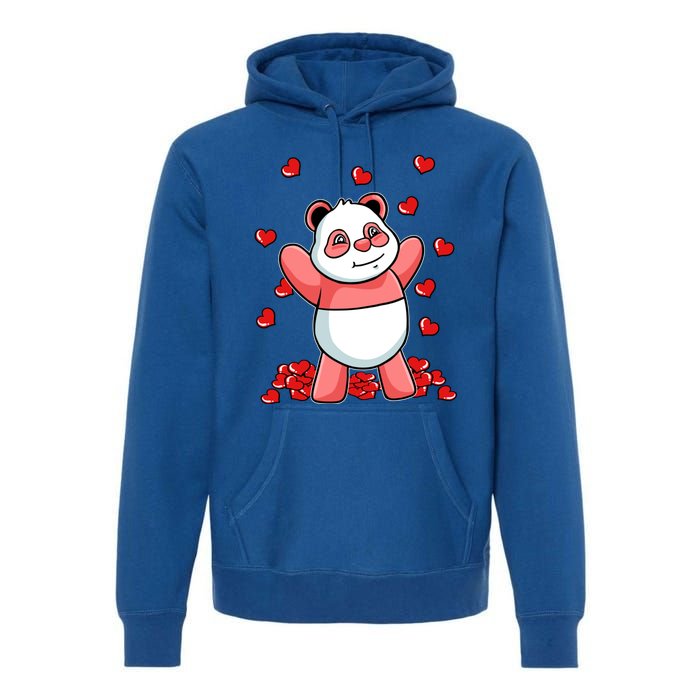 Panda Heart Valentines Day Cute Bear Animal Love Gift Premium Hoodie