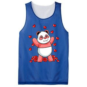 Panda Heart Valentines Day Cute Bear Animal Love Gift Mesh Reversible Basketball Jersey Tank