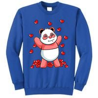 Panda Heart Valentines Day Cute Bear Animal Love Gift Tall Sweatshirt