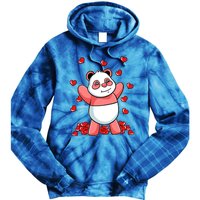 Panda Heart Valentines Day Cute Bear Animal Love Gift Tie Dye Hoodie