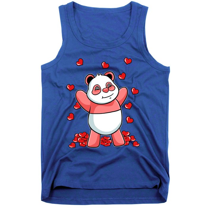 Panda Heart Valentines Day Cute Bear Animal Love Gift Tank Top