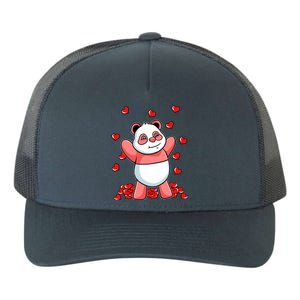 Panda Heart Valentines Day Cute Bear Animal Love Gift Yupoong Adult 5-Panel Trucker Hat