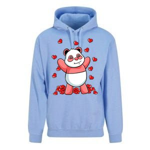 Panda Heart Valentines Day Cute Bear Animal Love Gift Unisex Surf Hoodie