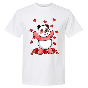 Panda Heart Valentines Day Cute Bear Animal Love Gift Garment-Dyed Heavyweight T-Shirt