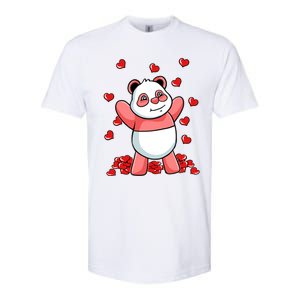 Panda Heart Valentines Day Cute Bear Animal Love Gift Softstyle CVC T-Shirt