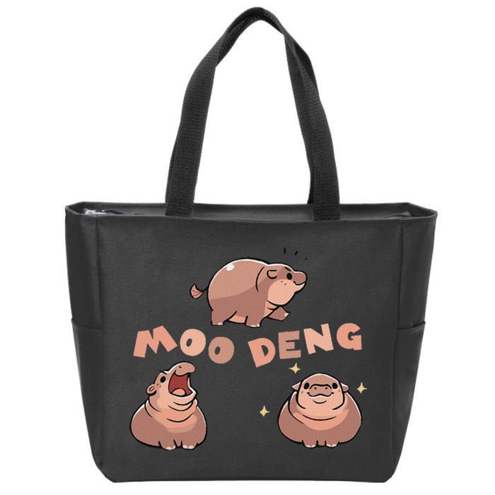 Pygmy Hippo Vintage Moo Dang Bootleg Funny Zip Tote Bag