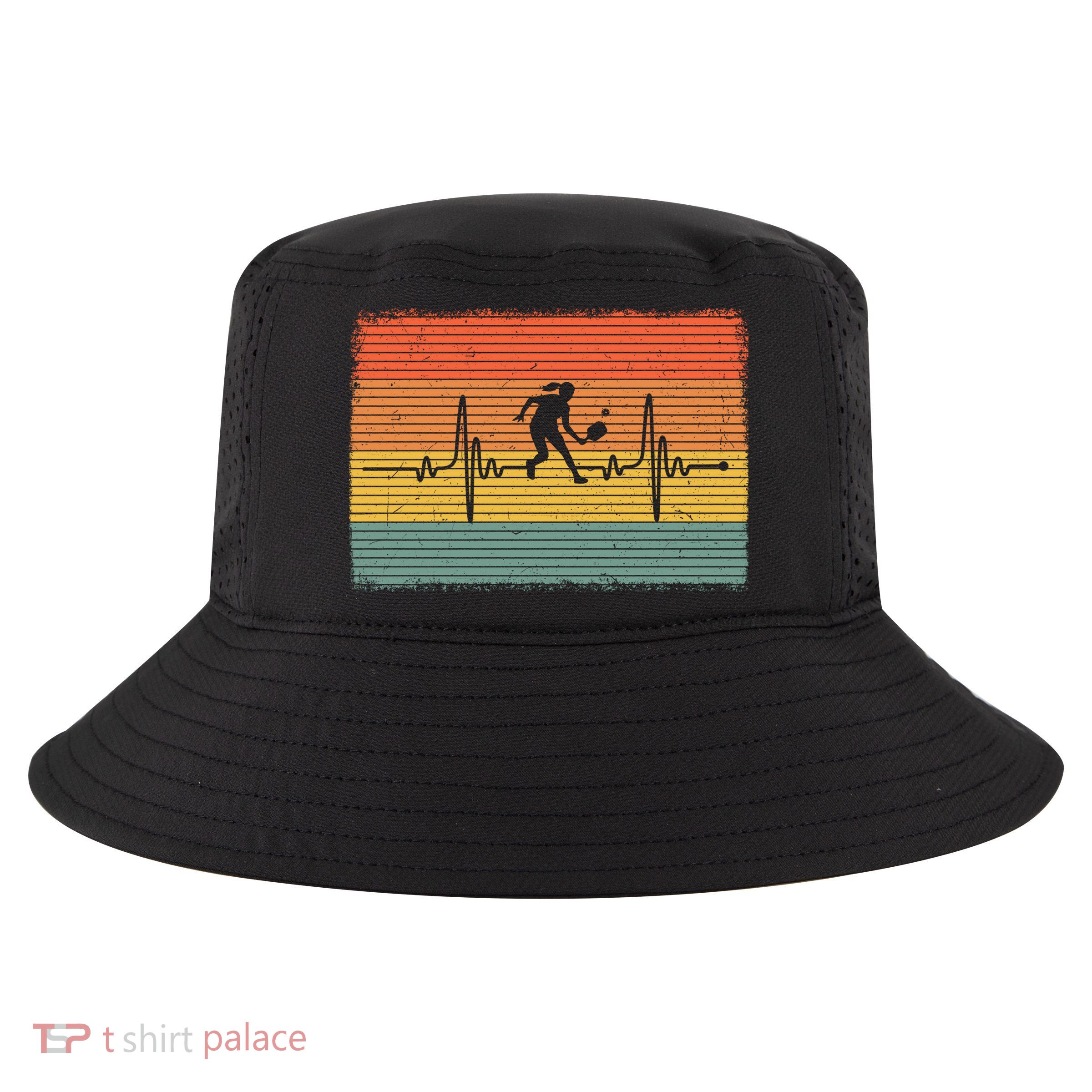 Pickleball Heartbeat Vintage Cool Comfort Performance Bucket Hat
