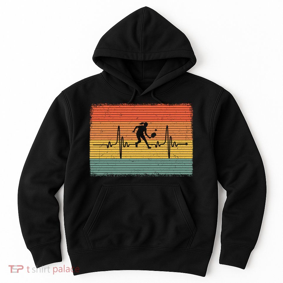 Pickleball Heartbeat Vintage Hoodie