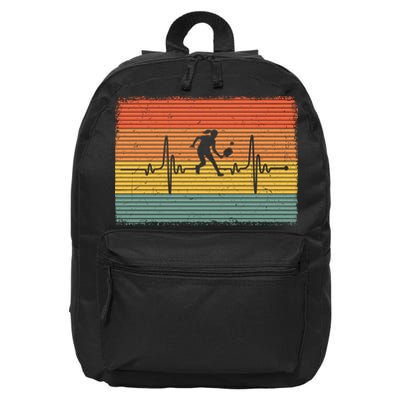 Pickleball Heartbeat Vintage 16 in Basic Backpack