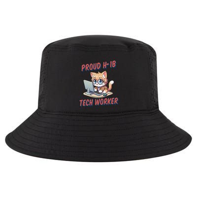 Proud H1b Visa Tech Worker And Future Immigrant Cat Worker Cool Comfort Performance Bucket Hat