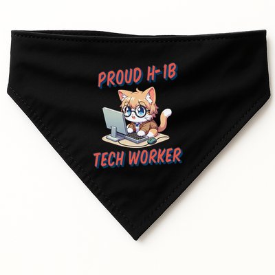 Proud H1b Visa Tech Worker And Future Immigrant Cat Worker USA-Made Doggie Bandana